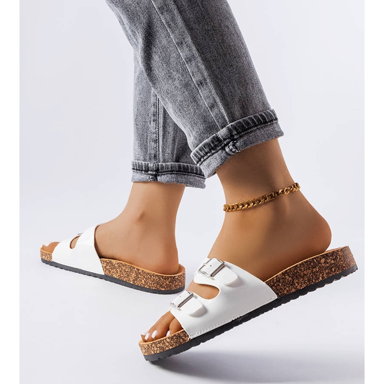 Sliders de sola de cortiça branca Cincinna branco 2