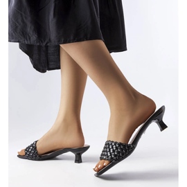 Sandália salto baixo preto Burbank 1