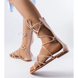 Sandália de salto alto bege Heliport 1