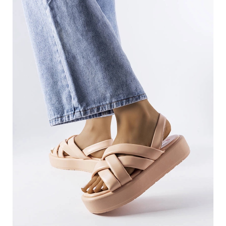 Sandália plataforma ferradura rosa 1