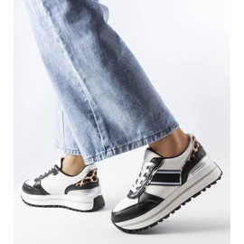 Tênis preto com apliques de glitter Lang branco 2