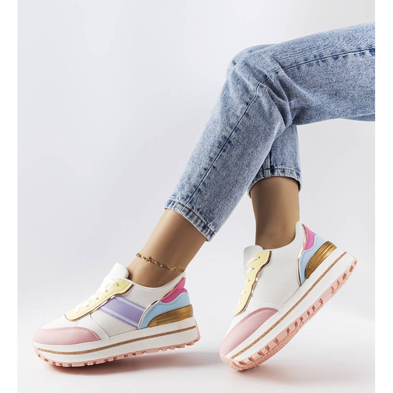 Tênis rosa com apliques de glitter Lang 1