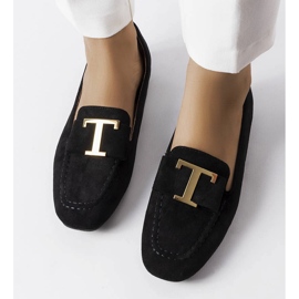 Mocassim preto de camurça ecológica, Adélaïde 1