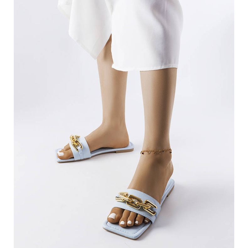 Cherell slides de corrente azul 1