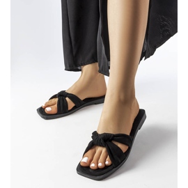 Inna Pantufas pretas Pride feitas de camurça ecológica preto 1