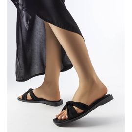 Inna Pantufas pretas Pride feitas de camurça ecológica preto 2