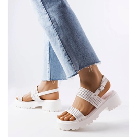 Sandálias brancas decoradas com jatos Biloxi branco 1