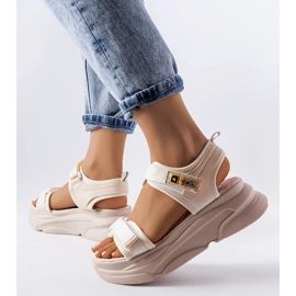 News Sandália plataforma esportiva bege Tampa 1