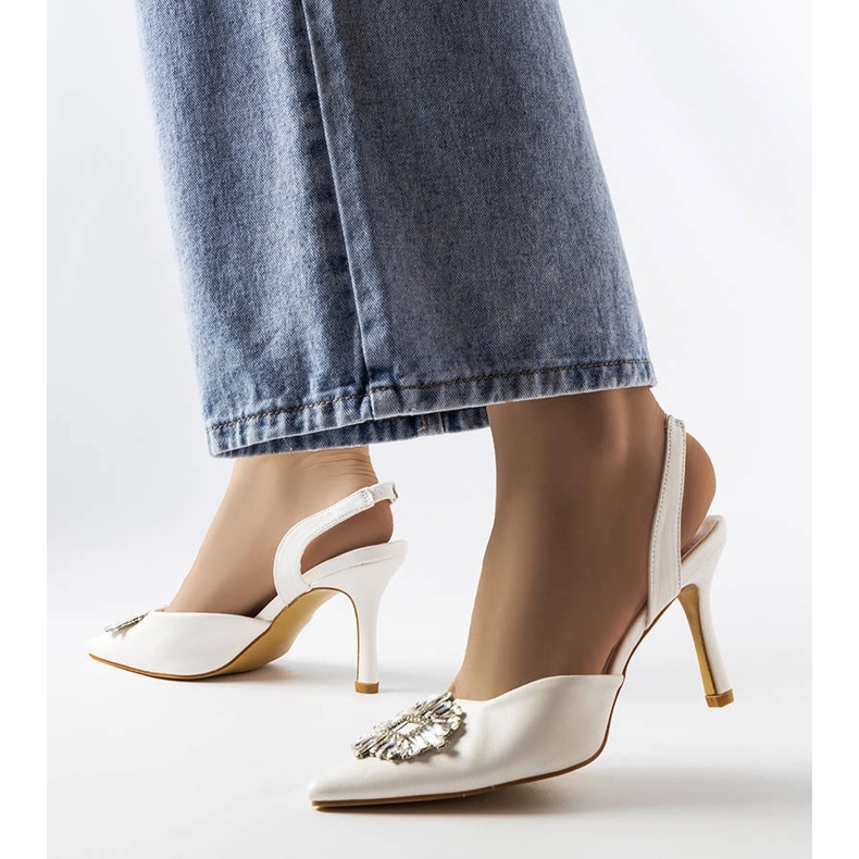 Sapatos de strass brancos Moïse 1