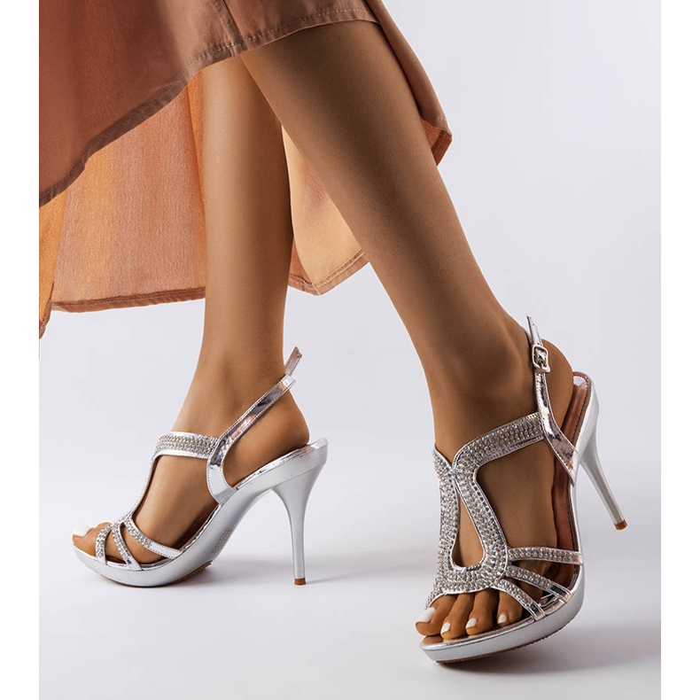 Inna Sandália prata em pin com zircônias cúbicas Rafe 1