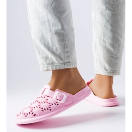 Escorregas de borracha perfuradas rosa da Peverell 1