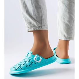 Escorregas de borracha azuis perfuradas da Peverell azul 1