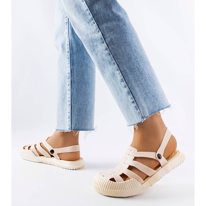 Sandálias de borracha bege Canton 1