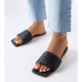 Slides de tecido preto folha de ouro 1