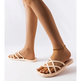 Slides de borracha Bege Pearlman 1 Slides de borracha Bege Pearlman 1