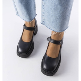 Sapatos de salto alto de couro preto Karino 1