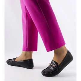 Mocassim preto com acabamento fosco Sorel 1 Mocassim preto com acabamento fosco Sorel 1