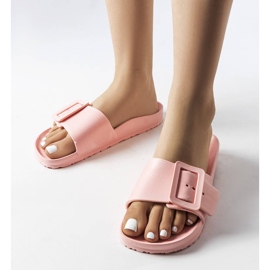 Sliders de borracha rosa com fivela da Nelm 1 Sliders de borracha rosa com fivela da Nelm 1