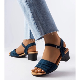 Sandália salto baixo azul marinho Broom 1