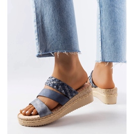 Sandálias de cunha azuis de Boston azul 1