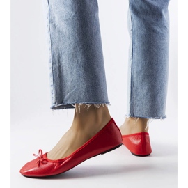 Bailarinas vermelhas com laço de Vaillancour vermelho 1