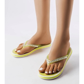 Chinelos de strass verde neon, Patrier 1