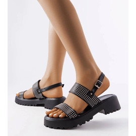 Sandálias pretas decoradas com jatos Biloxi preto 1