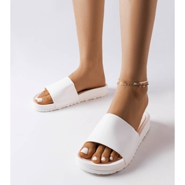 Inna Escorregas de borracha branca da Sabourin branco 1