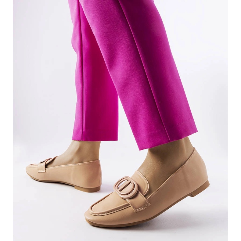 Mocassim bege escuro com fivela, Poissonnier 1