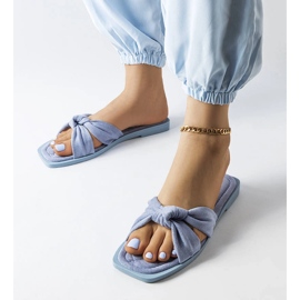 Pantufas de camurça ecológica azul Pride 1