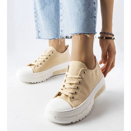 Tênis plataforma bege Hawthorne. 1