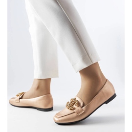Mocassim dourado com strass Neuer 1