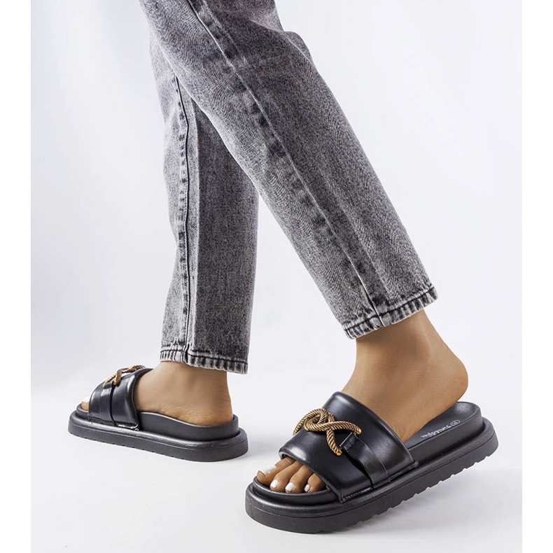 Sandália plataforma preta Frédérique preto 2