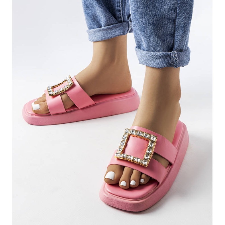 Sliders de strass rosa Fusbert 1