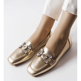 Mocassim dourado com zircônias 1