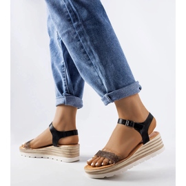 Sandália de salto preto Bussière. 1