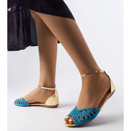 Sandália azul Aubrette com strass 1 Sandália azul Aubrette com strass 1