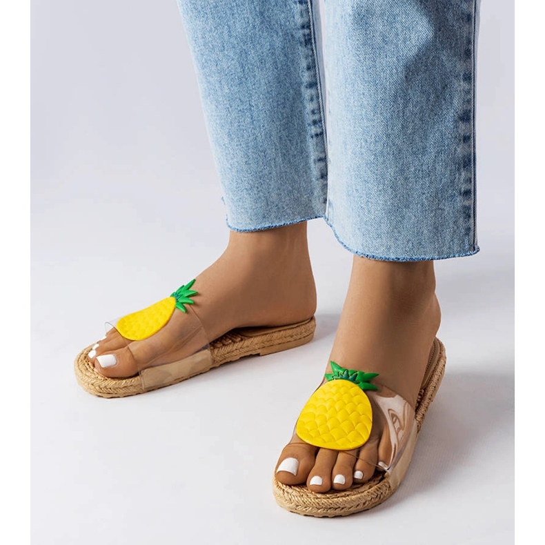 Chinelos transparentes com decoração Foddie incolor 1