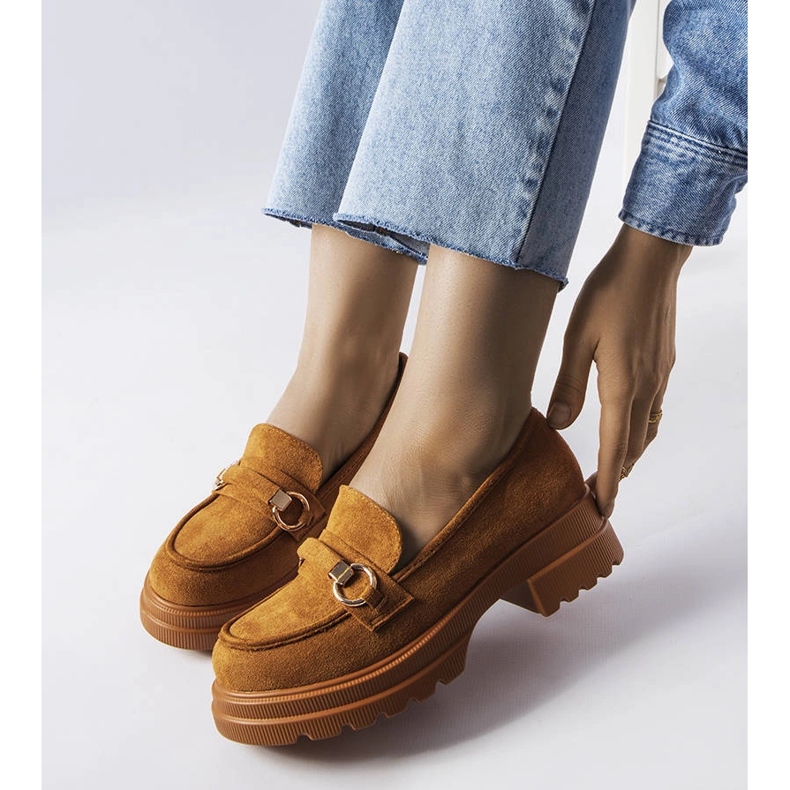 Mocassins marrons com solado grosso da Artista marrom 1