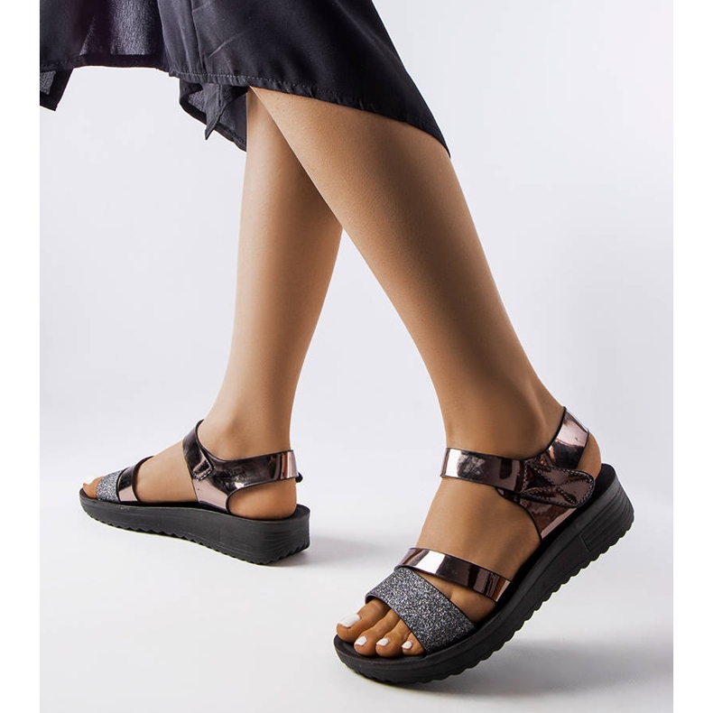 Inna Sandália de cunha prateada, Randi. prata 1 Inna Sandália de cunha prateada, Randi. prata 1