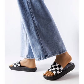 Chinelos plataforma de borracha preta, Elin preto 2