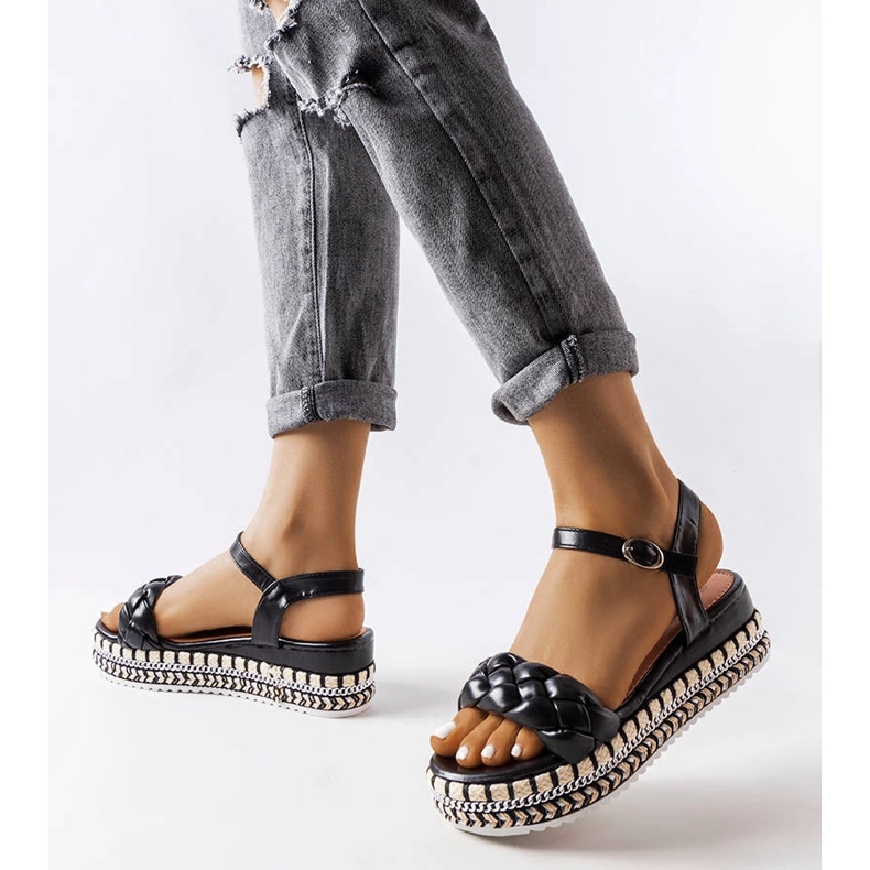 Katrin sandália plataforma preta preto 1