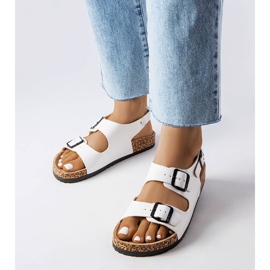 Sandálias de cortiça branca com fivelas de Lee Cooper LCW-22-35-1160L branco 1