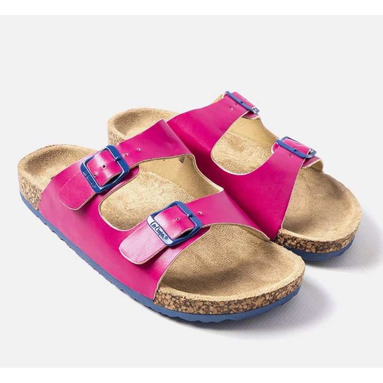 Sliders de cortiça rosa com fivelas de Lee Cooper LCW-22-35-1186K 1