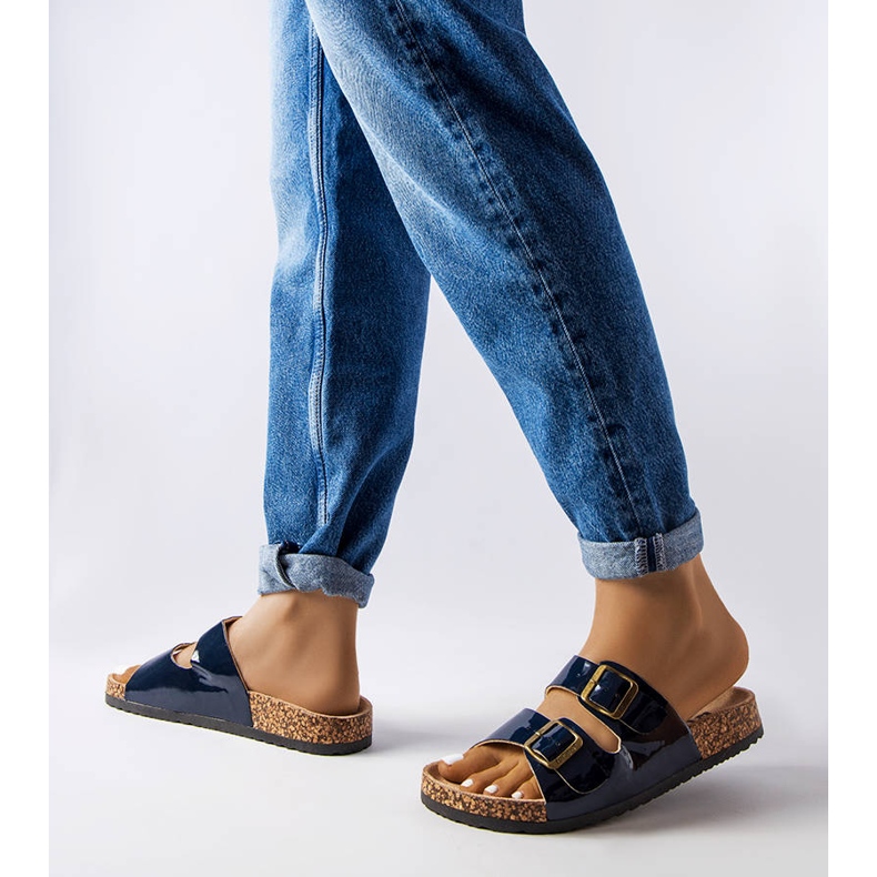 Slides de cortiça azul com fivelas de Lee Cooper LCW-22-35-1157L 2