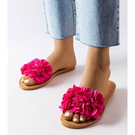 Chinelos Alfrida rosa com flores 1