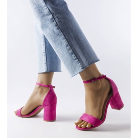 Sandália salto baixo rosa Lourna 1