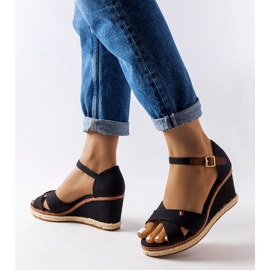 Alpercatas de cunha pretas, Eleonora preto 1