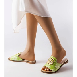 Lea green desliza com uma fivela verde 2