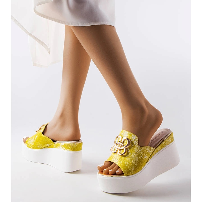 Goodin Sandálias de cunha Havanna amarelas amarelo 2